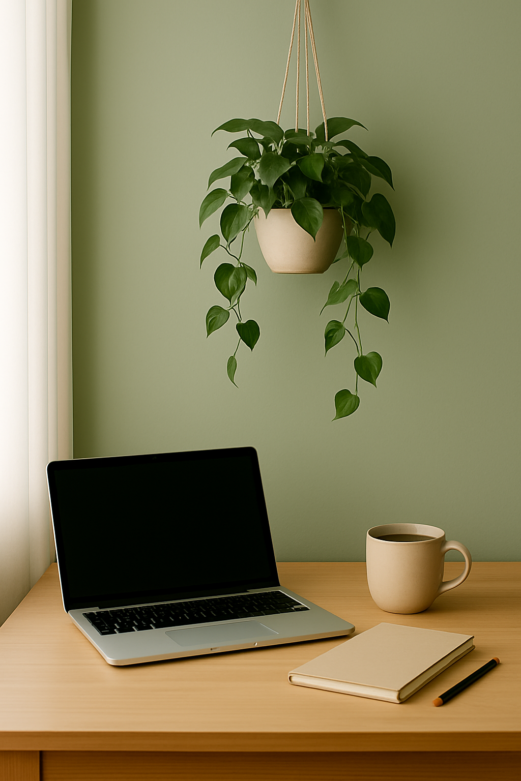 Calm workspace representing Ashley's monthly strategic business support.