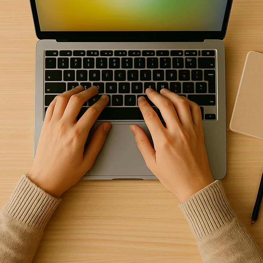 Minimalist workspace symbolizing the grounded clarity and monthly business support offered by Root & Reach.